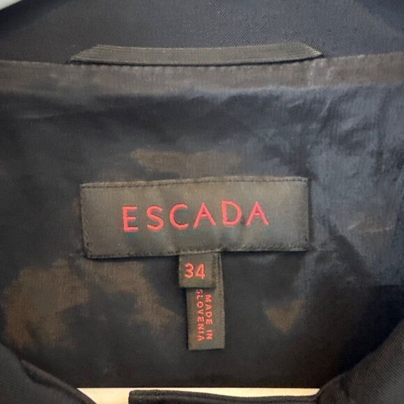 Escada Womens Black Button-Up Jacket Size 34 Long Sleeves Slim Fit Elegant Desig - Picture 4 of 12